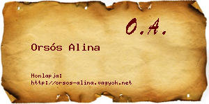 Orsós Alina névjegykártya